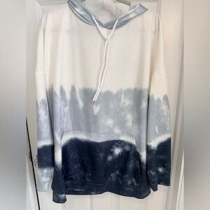 Women’s Tie-Dye Hoodie - White and Gray